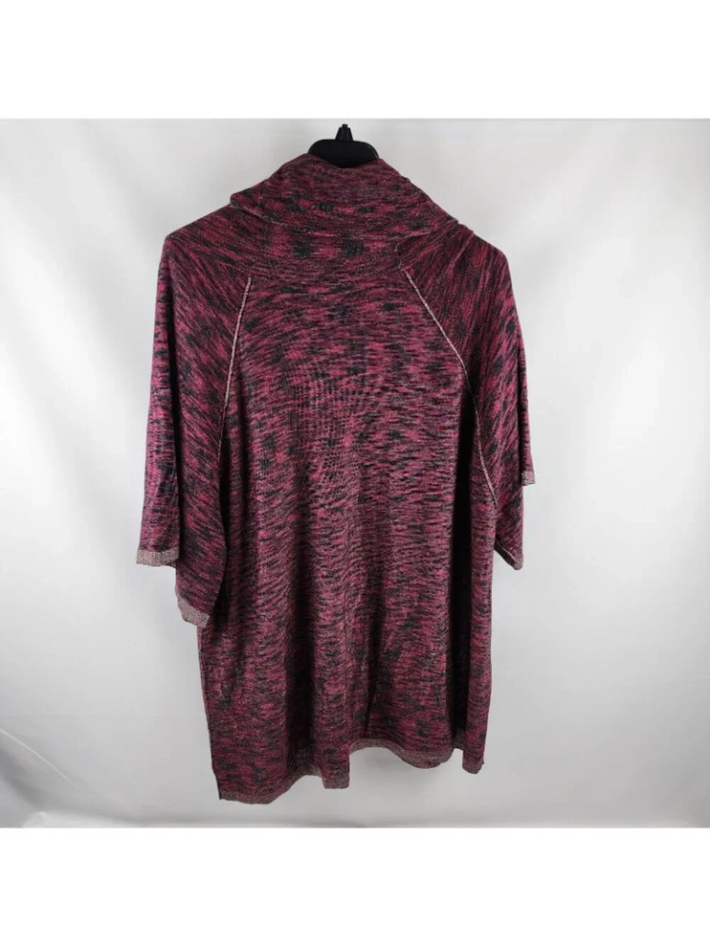 Catherines Tunic Cowl Neck Long Sleeve Black Burgundy Plus Size 2X 22/24W NWT